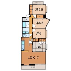 大分駅 徒歩17分 9階の物件間取画像